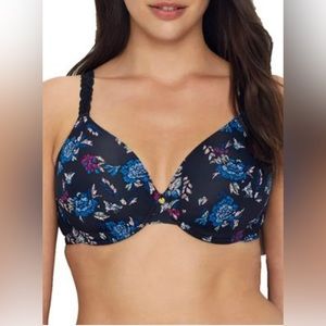 Natori 38DDD / 38F Pure Luxe Underwire T-Shirt Bra Mariposa print black floral